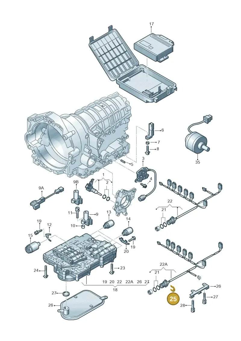 01V971848 — Audi A4/S4/Av./qu.     05> (2005-) diagram 156927600, position 25