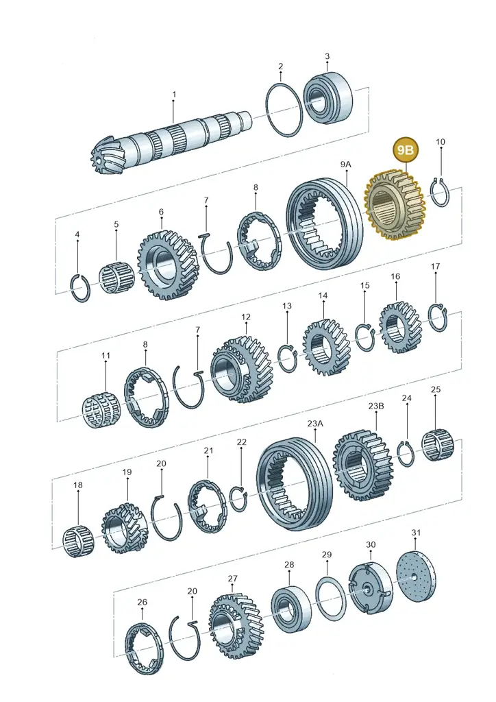 01X311243C — Audi A6L CHINA (1999-2005) diagram 118311380, position 9B