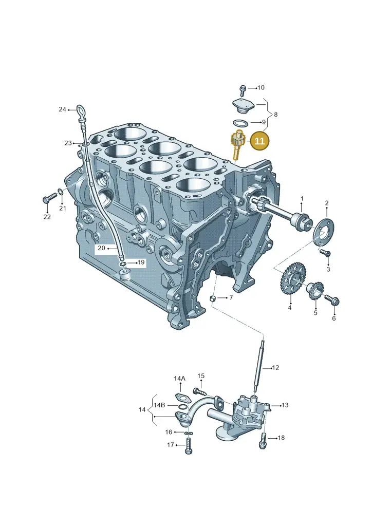 021115116A — Audi A3 Sportback (2008-2013) diagram 195115300, position 11