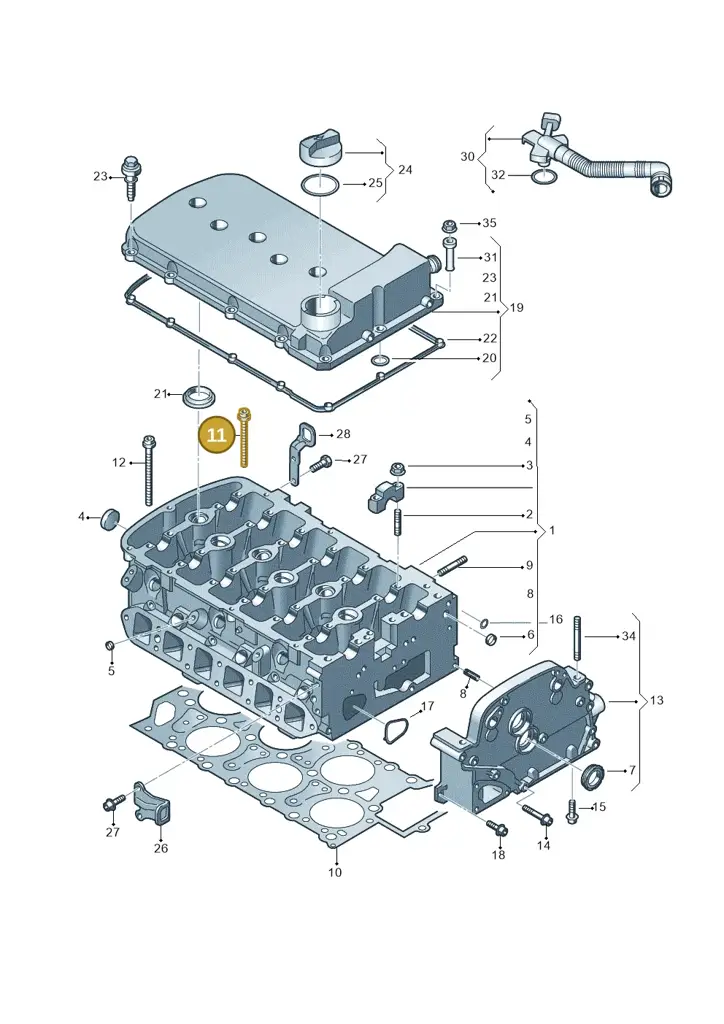 022103384L — Audi A3 Sportback (2008-2013) diagram 278103600, position 11