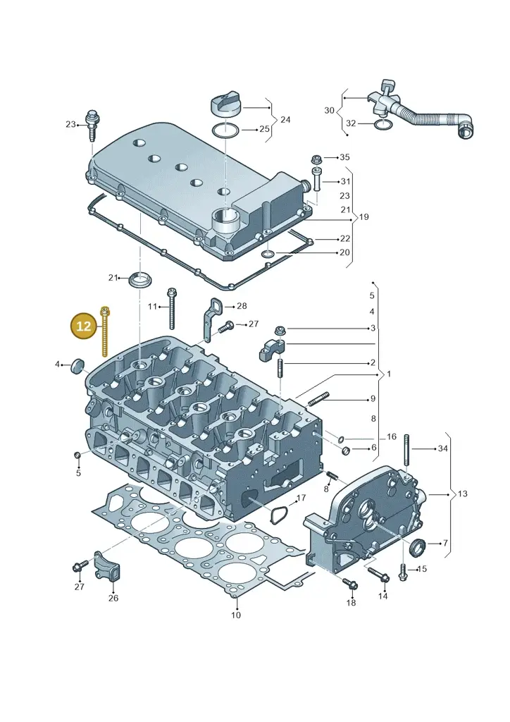 022103384M — Audi A3 Sportback (2008-2013) diagram 278103600, position 12