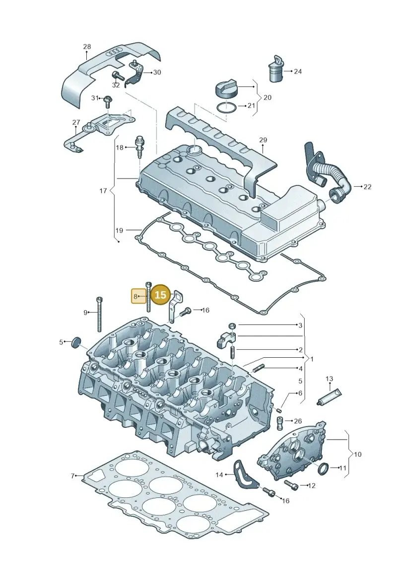 022103392 — Audi Q7 qu. 3.0 TDI (2009-2015) diagram 675103200, position 15
