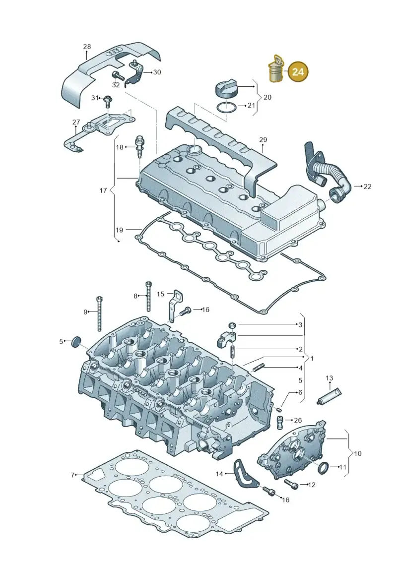 022103534A — Audi Q7 qu. 3.0 TDI (2009-2015) diagram 675103200, position 24