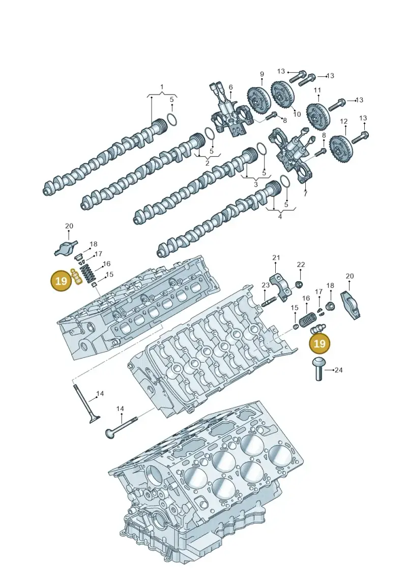 022109423C — Audi A8L qu. 3.0 TDI (2013-2018) diagram 696109250, position 19