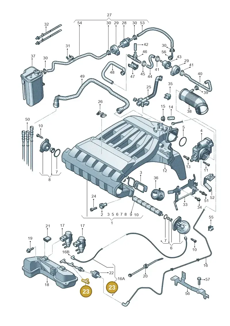 022201943 — Audi A3 Sportback (2008-2013) diagram 412133820, position 23