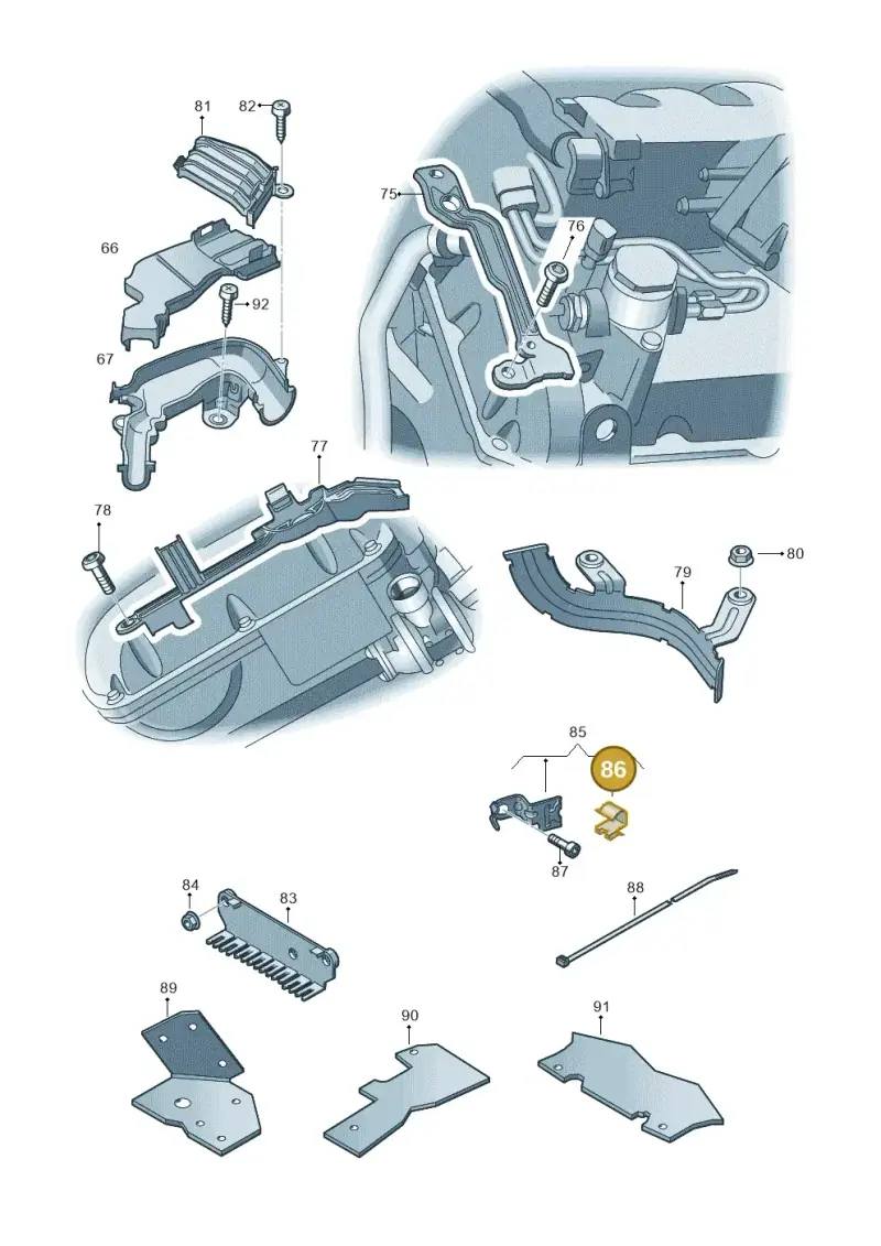022971842 — Audi A8L qu. 3.0 TDI (2013-2018) diagram 696971720, position 86