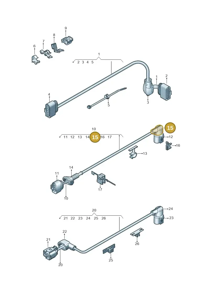 022971921A — Audi A3 Sportback (2016-2020) diagram 890972550, position 15