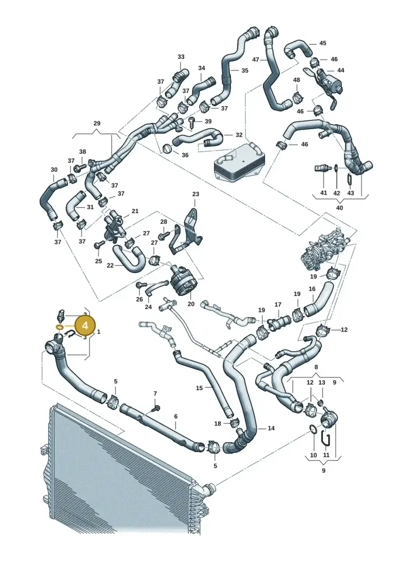 025121142 — Audi A3 Sportback (2019-2021) diagram 2ka121309, position 4