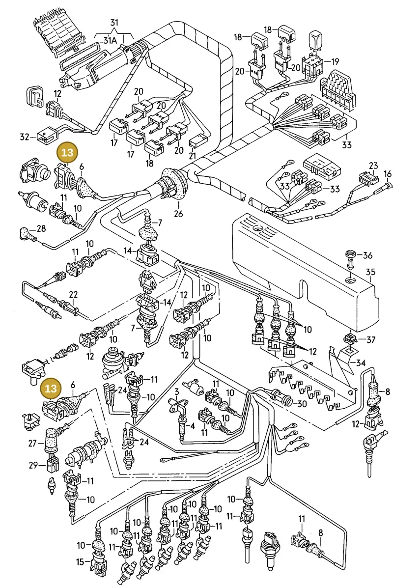 025906238B — Audi A6/S6/Wagon.qu.   95 (1994-1995) diagram 119971520, position 13