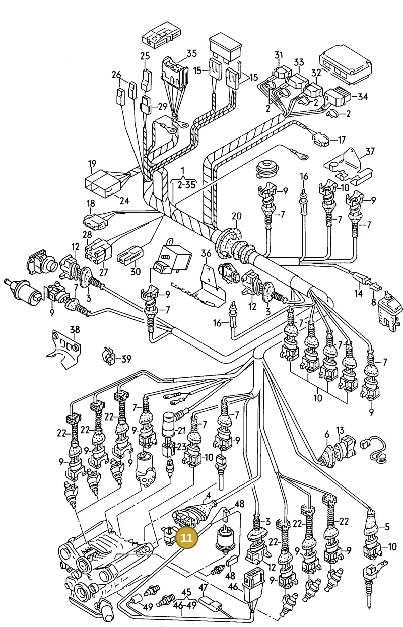 025906238B — Audi Coupe quattro/3   96 (1995-1995) diagram 123971700, position 11
