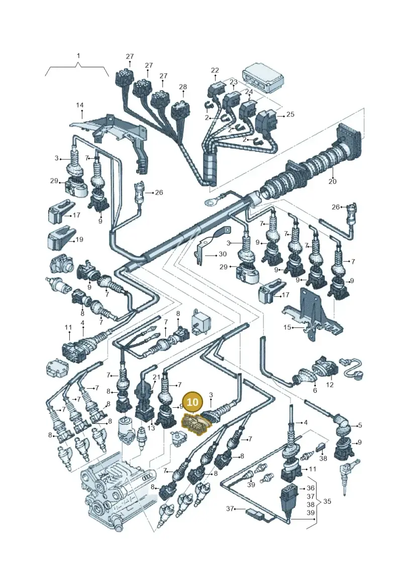 025906238B — Audi A4     F>8D-W-.. (1995-1997) diagram 157971300, position 10