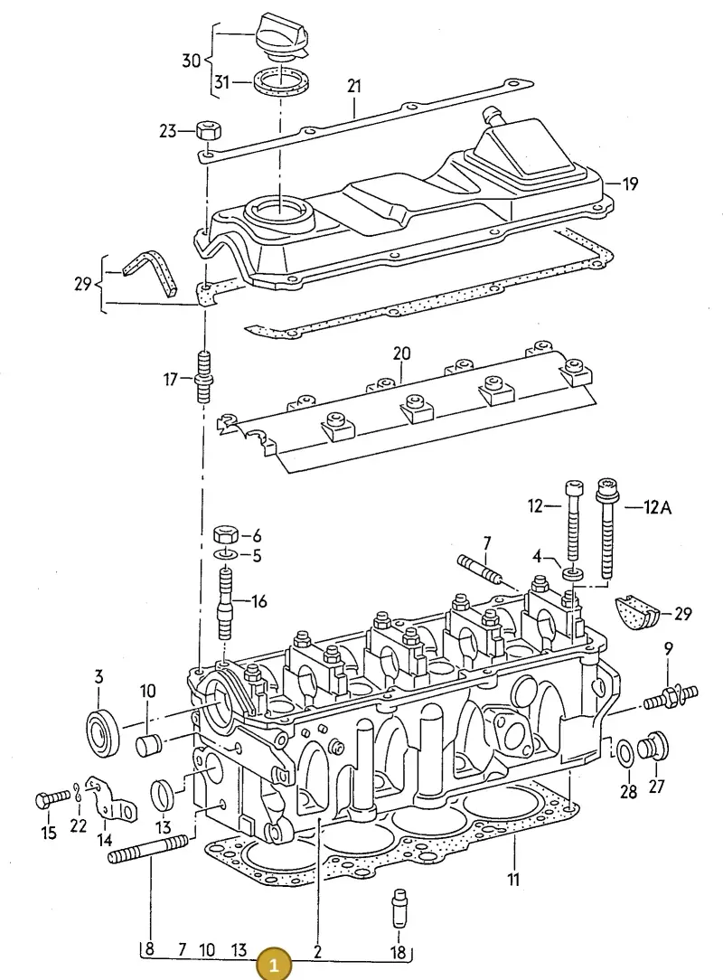 026103351Q — Audi 80/90 (1989-1991) diagram 052002300, position 1
