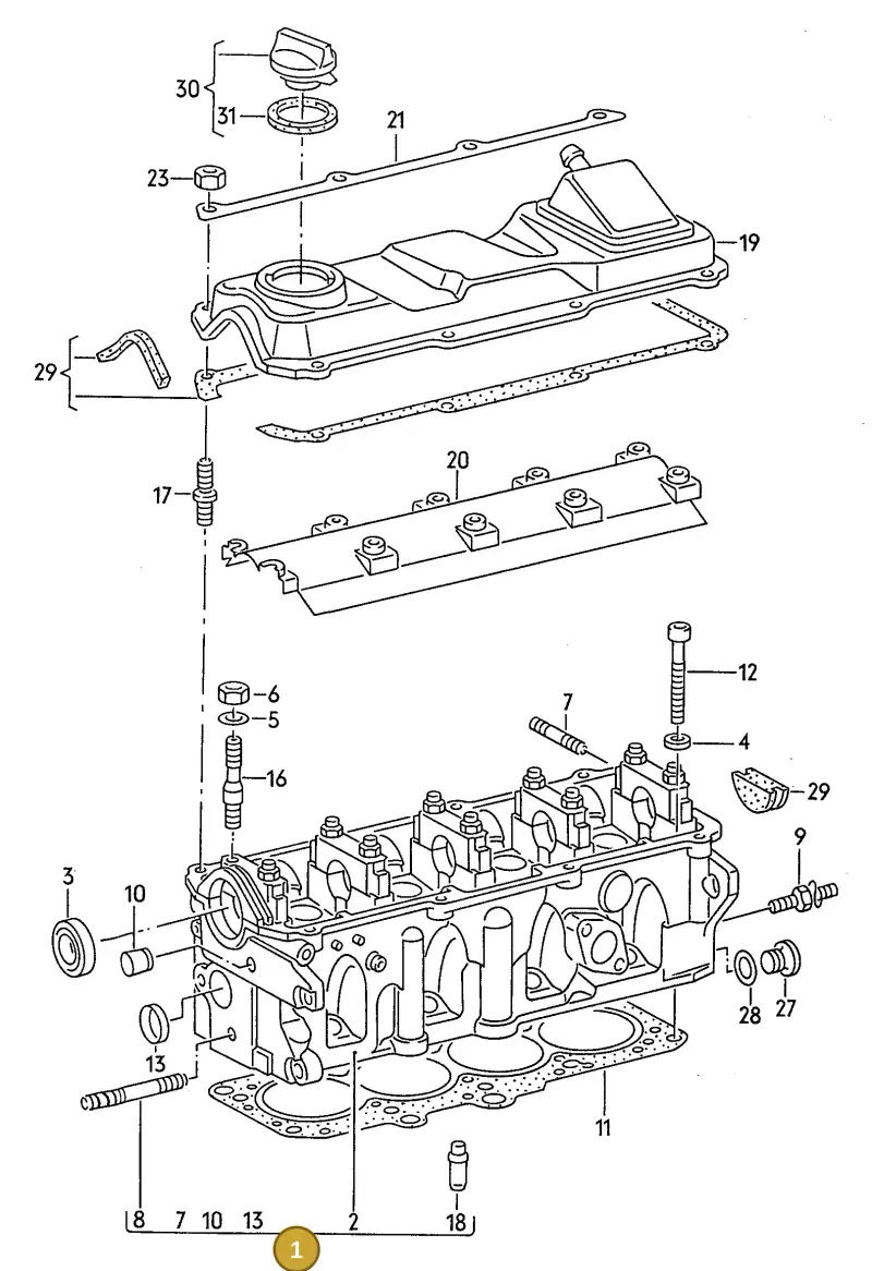 026103351Q — Audi 100/Wagon (1989-1990) diagram 112005000, position 1