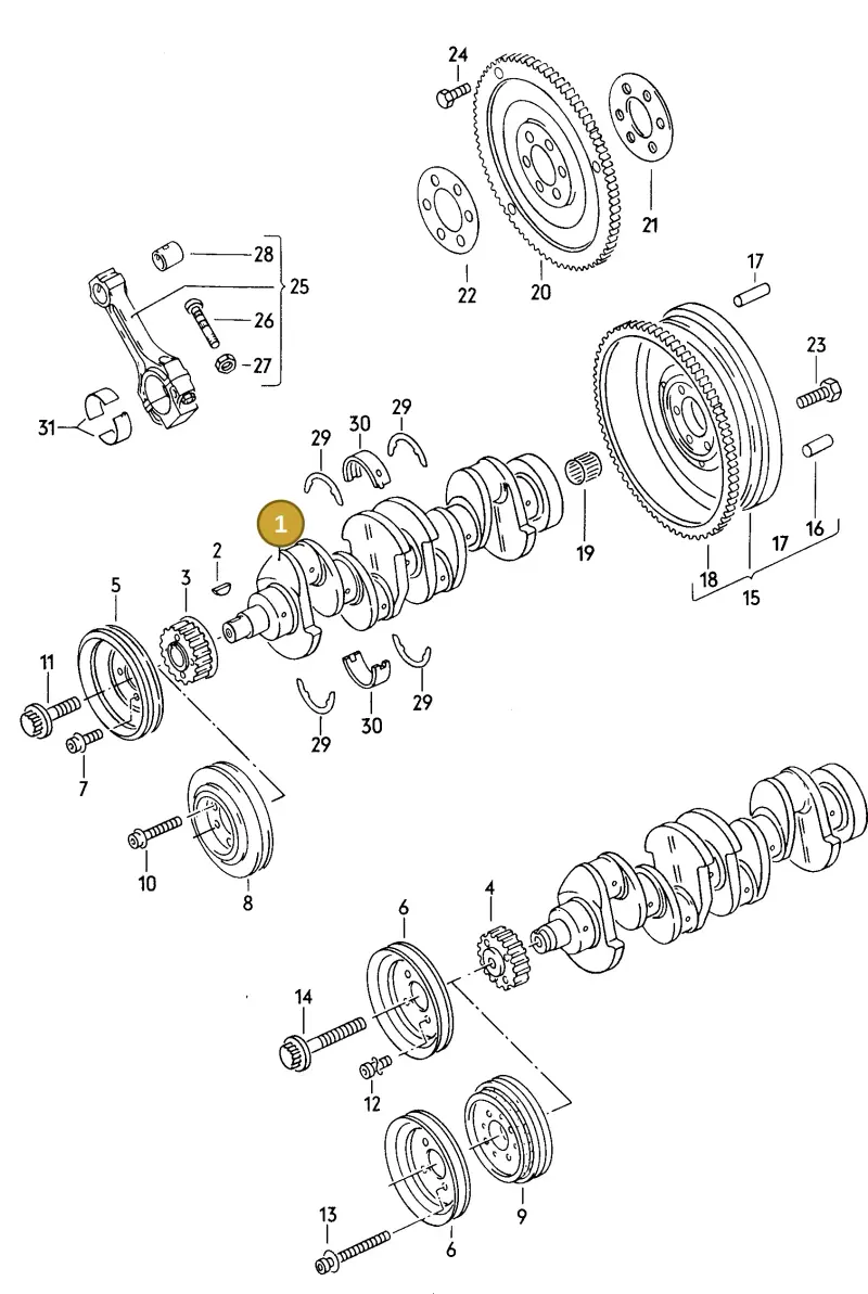 026105101F — Audi 80/90 (1989-1991) diagram 071004000, position 1
