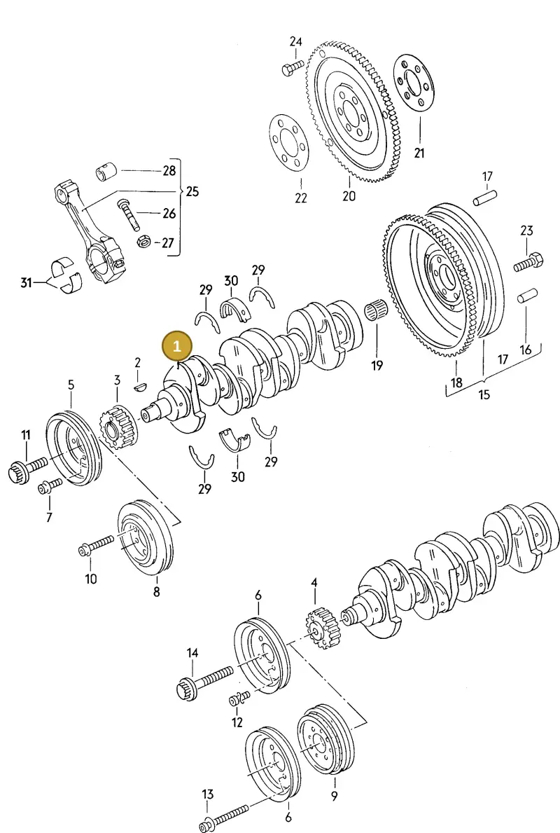 026105101F — Audi 100/Wagon (1989-1990) diagram 073008000, position 1