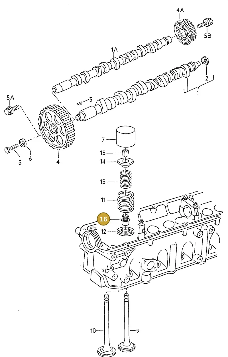 026109675 — Audi A6/S6/Wg.qu.F>4A (1996-1997) diagram 117109200, position 16