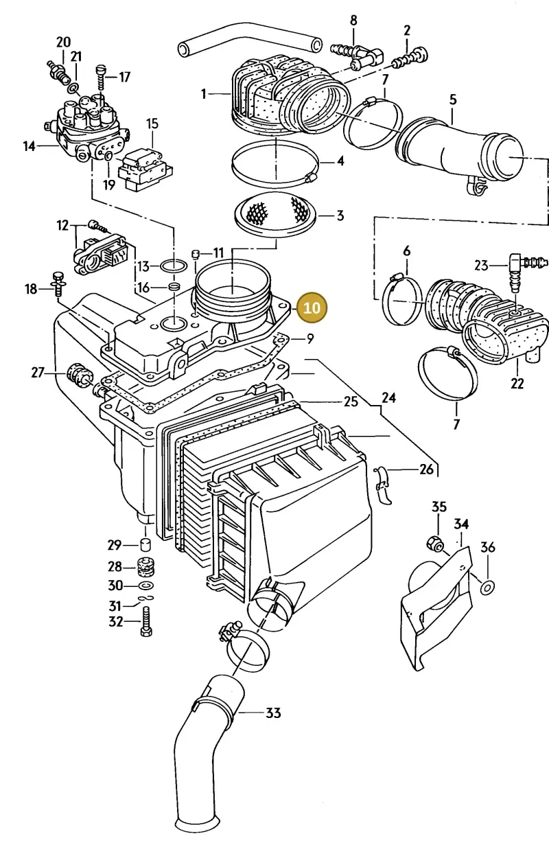 026133471 — Audi 5000 S/Wagon (1986-1988) diagram 058036200, position 10