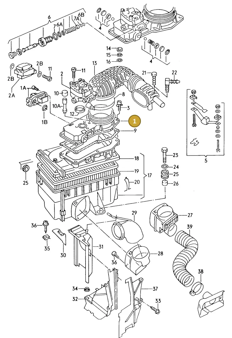 026133471 — Audi 80/90 qu. (1987-1991) diagram 074018500, position 1