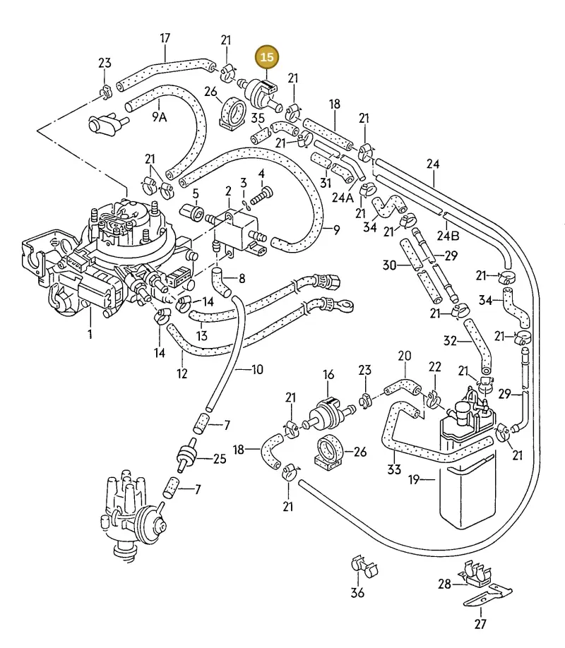 026133517 — Audi 80/90 (1989-1991) diagram 071029500, position 15