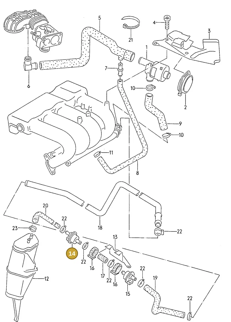 026133517 — Audi 80/90 (1989-1991) diagram 111029350, position 14