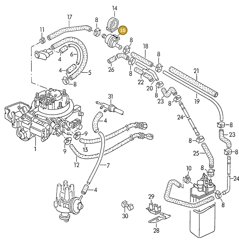 026133517 — Audi 80/90 (1989-1991) diagram 111029550, position 15