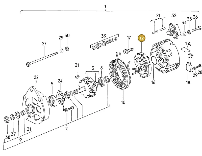 026903359 — Audi 5000 S/Wagon qu. (1987-1988) diagram 005150000, position 12