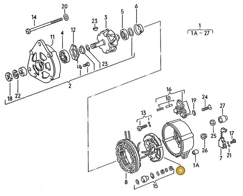 026903359 — Audi 80/90 (1989-1991) diagram 084161000, position 9