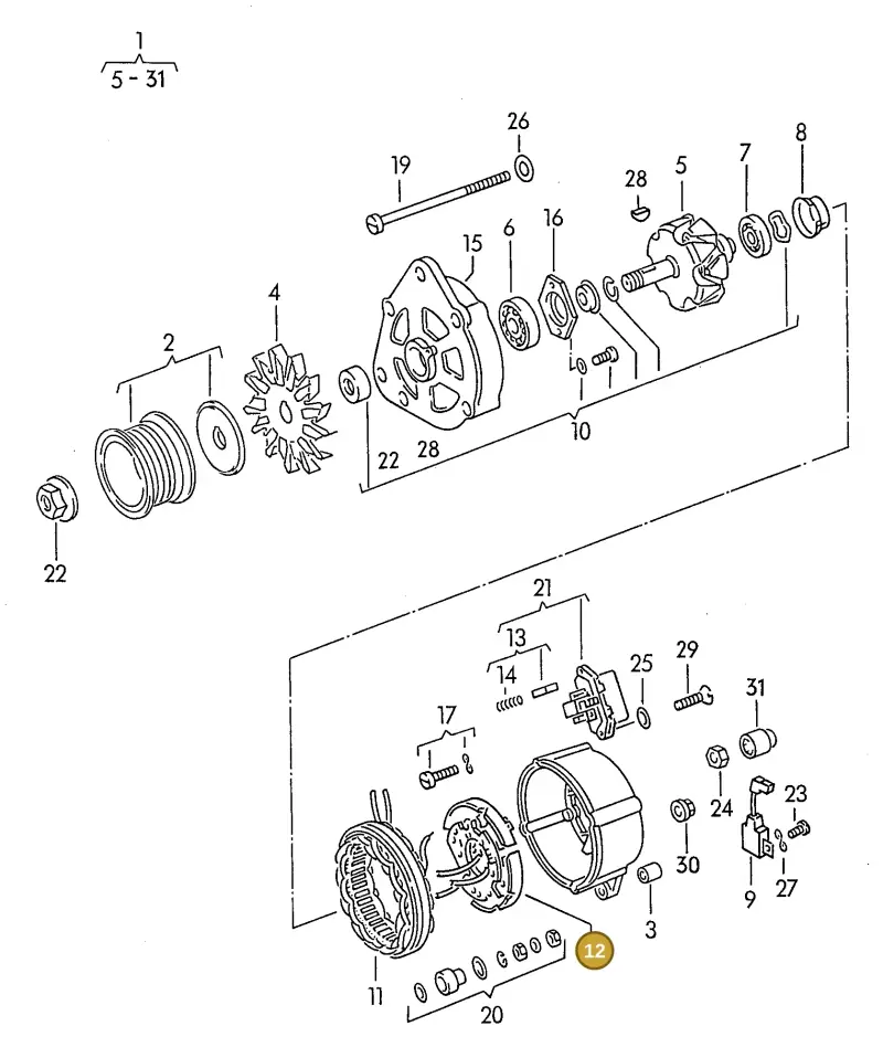 026903359 — Audi A6/S6/Wg.qu.F>4A (1996-1997) diagram 117903100, position 12