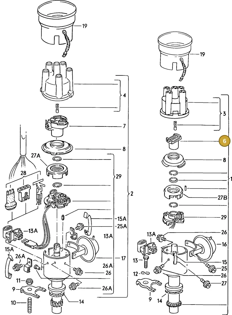 026905225K — Audi 100/Wagon (1989-1990) diagram 005155000, position 6