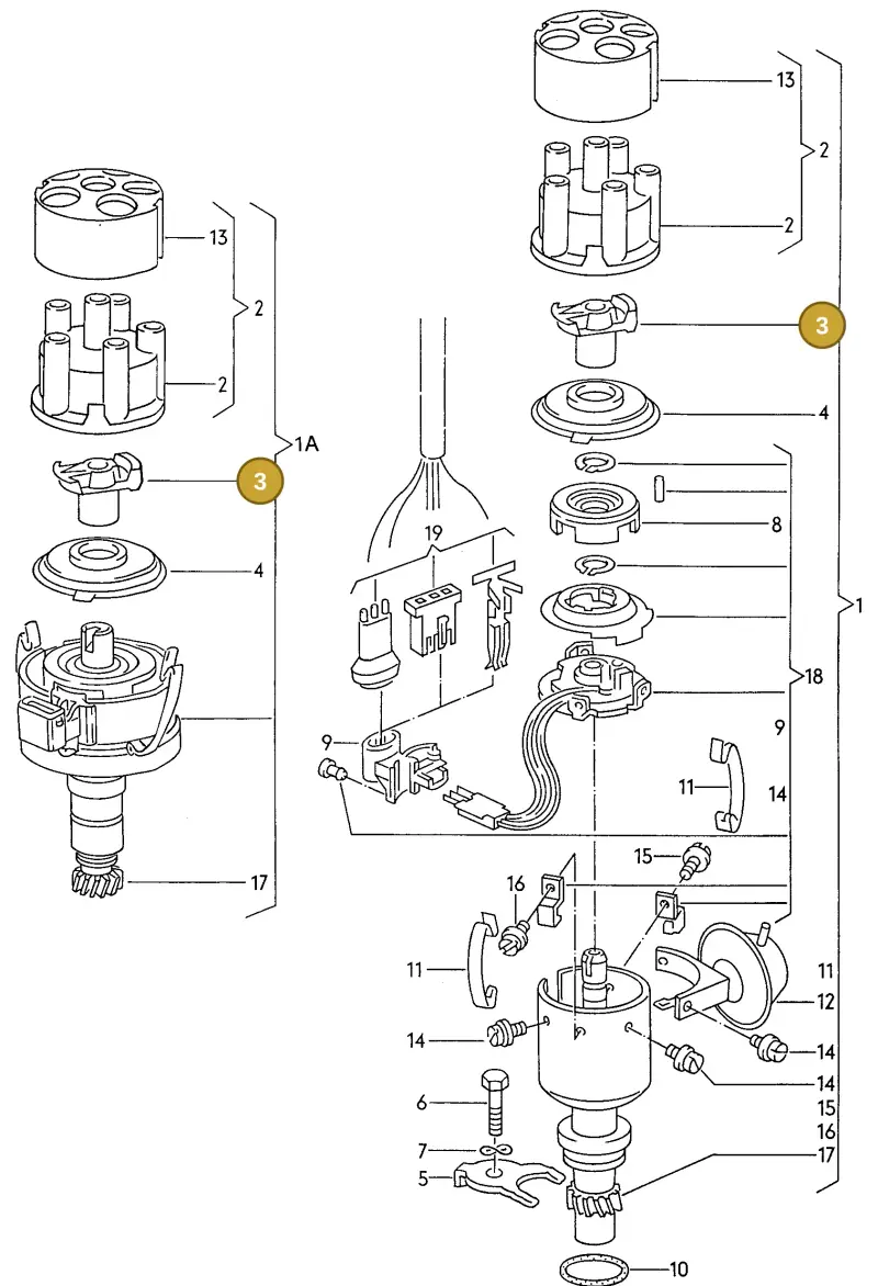 026905225K — Audi 100/Wagon qu. (1988-1990) diagram 088155050, position 3