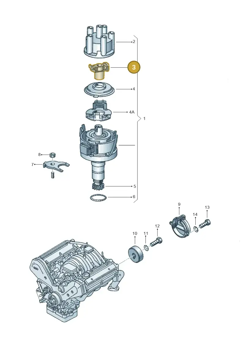 026905225K — Audi A4     F>8D-W-.. (1995-1997) diagram 119905500, position 3