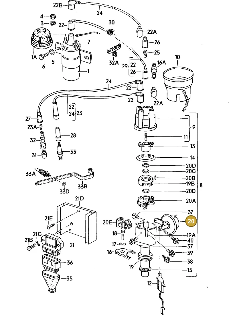 026905271A — Audi 4000 S (1984-1987) diagram 052113000, position 20