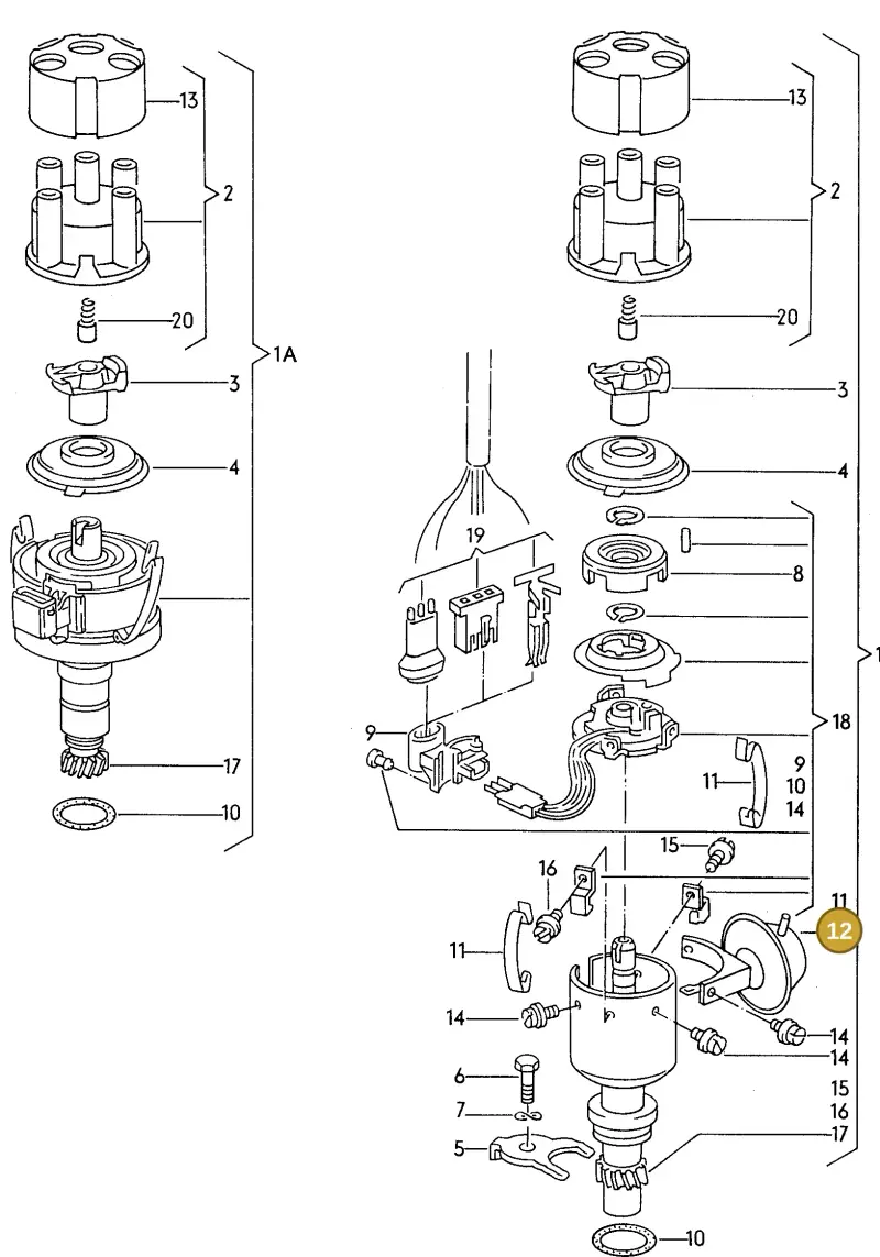 026905271A — Audi 80/90 qu. (1987-1991) diagram 074113000, position 12