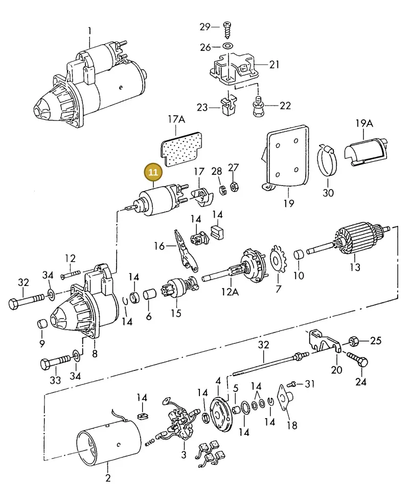 026911287 — Audi Cabrio. (1993-1998) diagram 118911100, position 11
