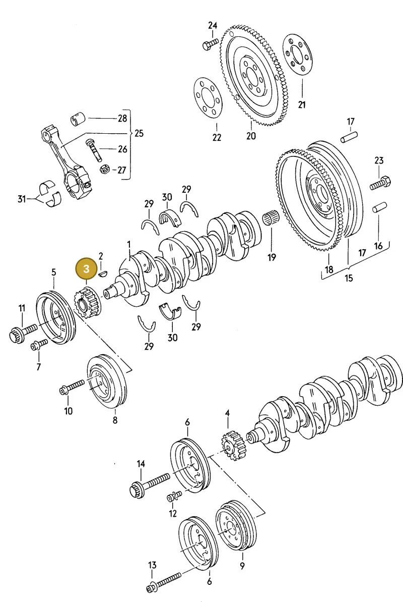 027105263B — Audi 80/90 (1989-1991) diagram 071004000, position 3
