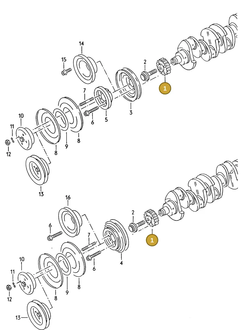 027105263B — Audi 80/90 (1989-1991) diagram 071004100, position 1