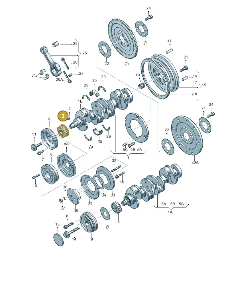 027105263B — Audi A4/Avant (1999-2001) diagram 123105150, position 3