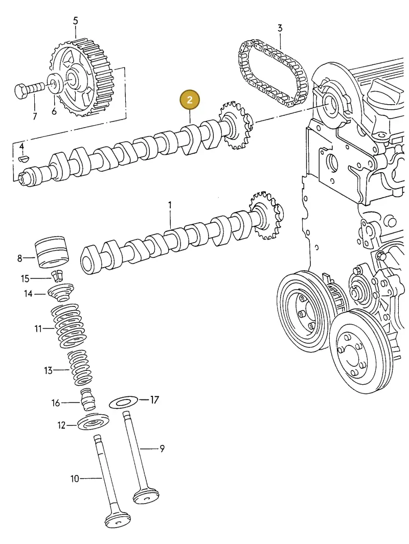 027109022F — Audi 90 qu. (1992-1994) diagram 114109150, position 2