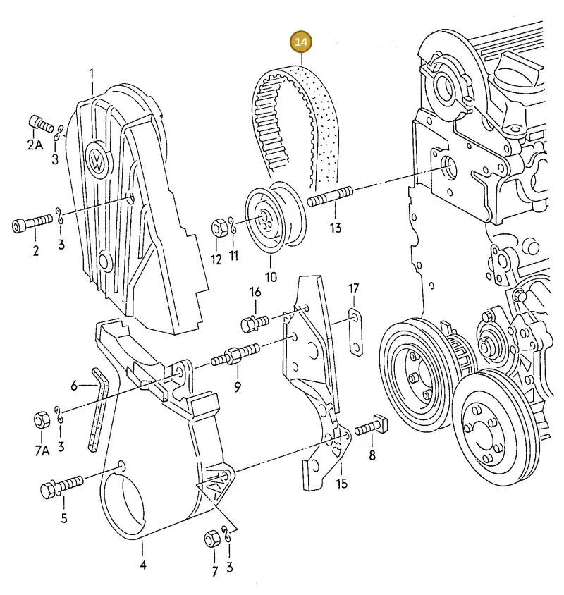 027109119C — Audi 80/90 (1989-1991) diagram 111006300, position 14