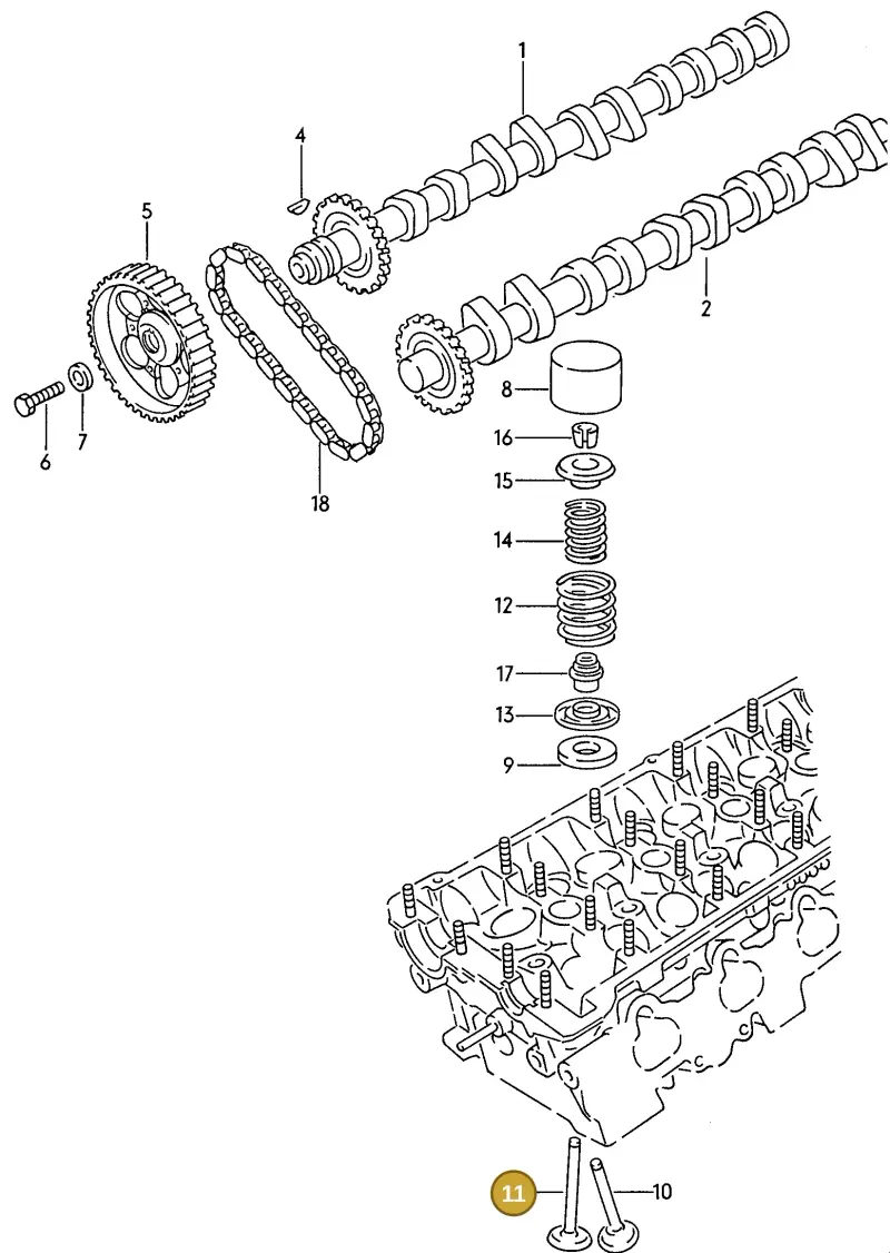 027109611D — Audi Coupe qu. (1989-1991) diagram 119109220, position 11