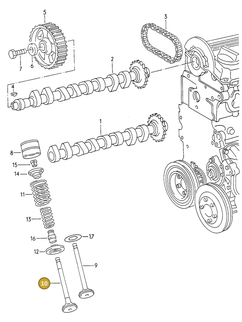 027109611D — Audi 90 qu. (1992-1994) diagram 114109150, position 10