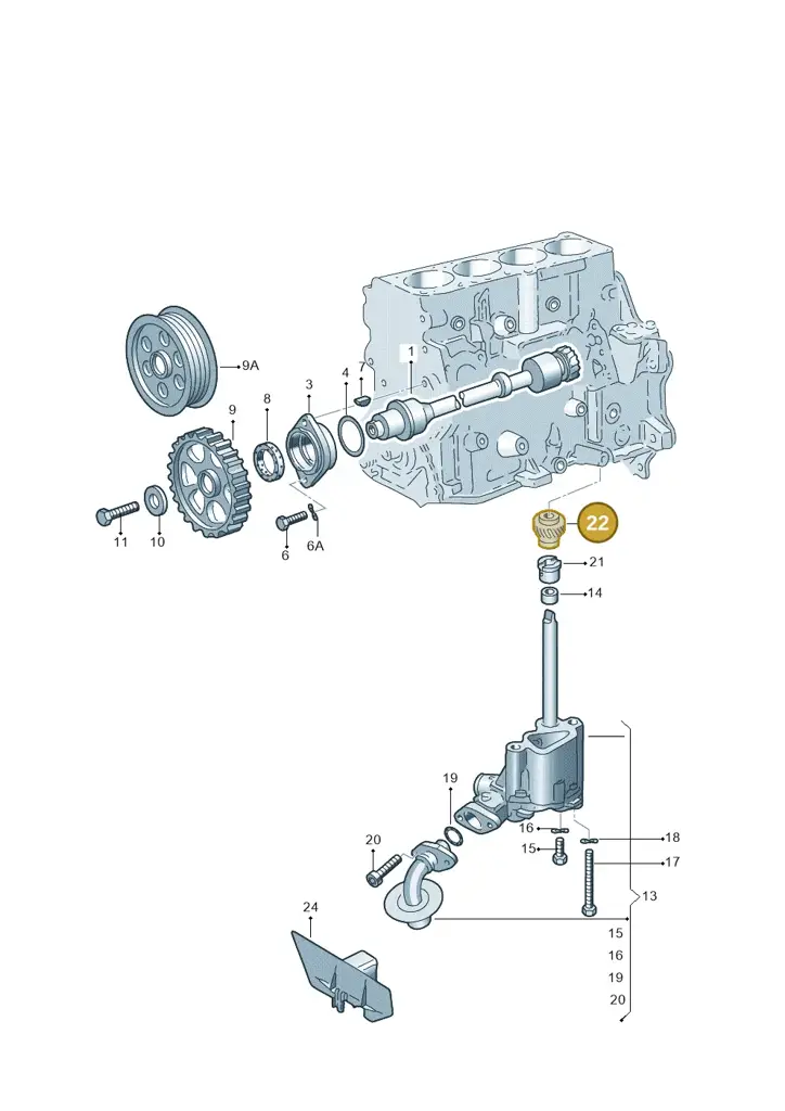 027115027 — Audi A4/Avant (1999-2001) diagram 127115200, position 22