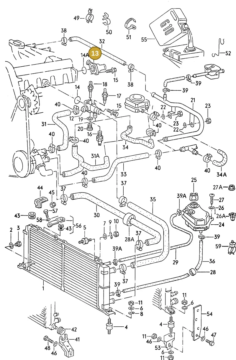 027121145B — Audi 80/90 qu. (1987-1991) diagram 088010100, position 13