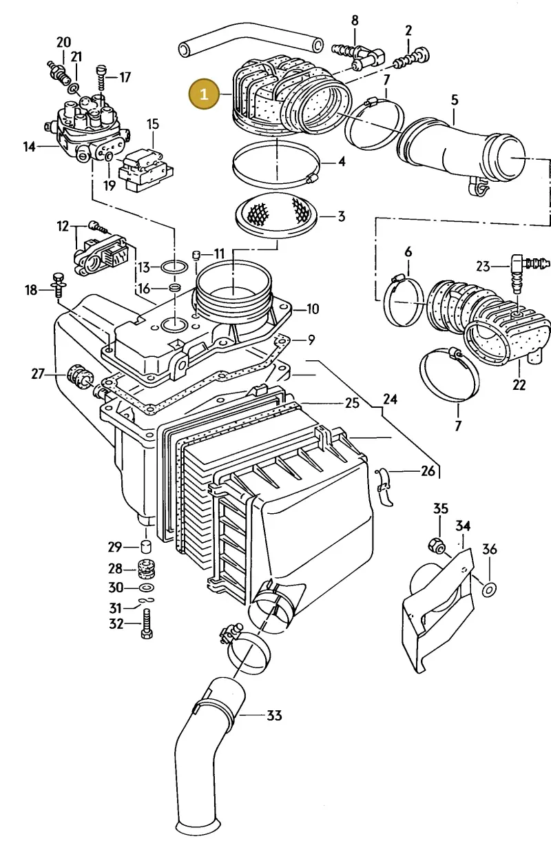027133357A — Audi 5000 S/Wagon (1986-1988) diagram 058036200, position 1