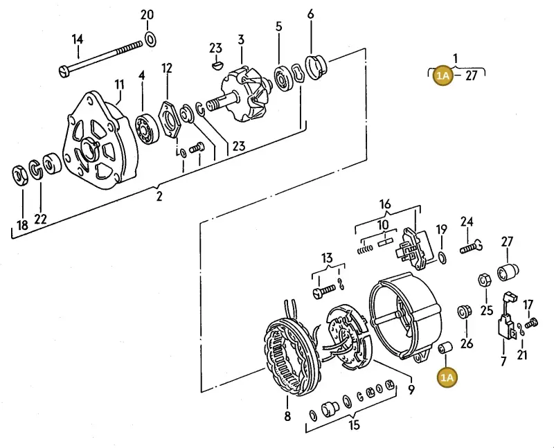 027903149 — Audi 80/90 (1989-1991) diagram 084161000, position 1A