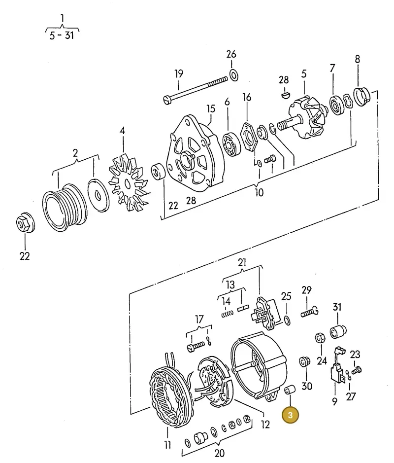 027903149 — Audi A6/Wagon          95 (1994-1995) diagram 117903100, position 3