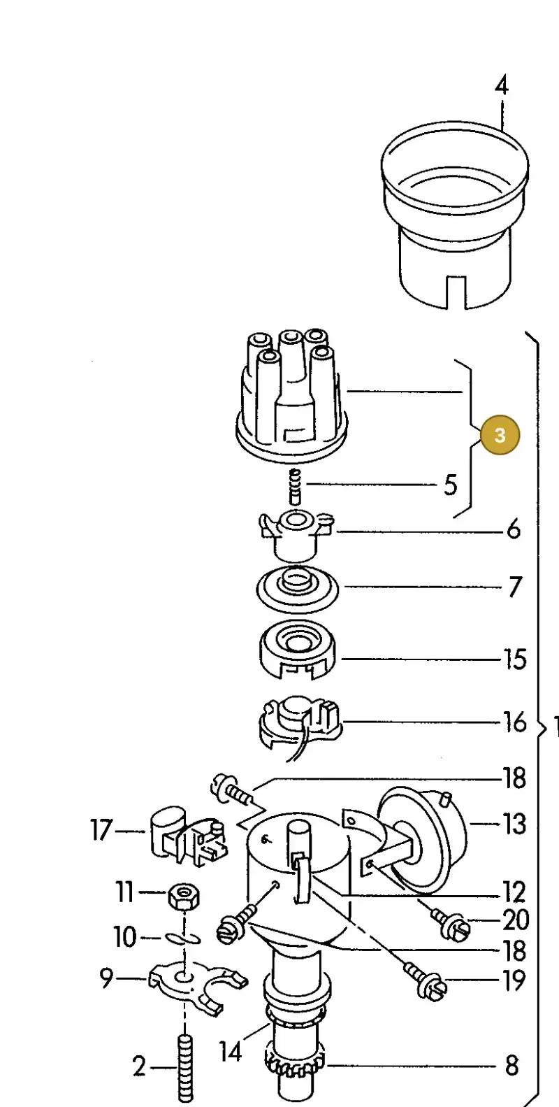 027905207A — Audi COUPE/3 (1988-1994) diagram 142905500, position 3