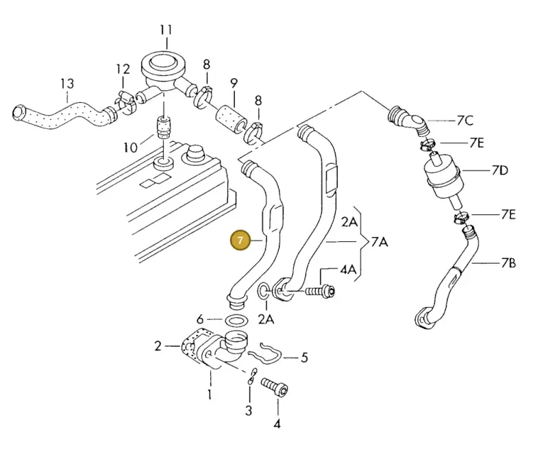 028103491G — Audi 90 (1993-1995) diagram 114103800, position 7