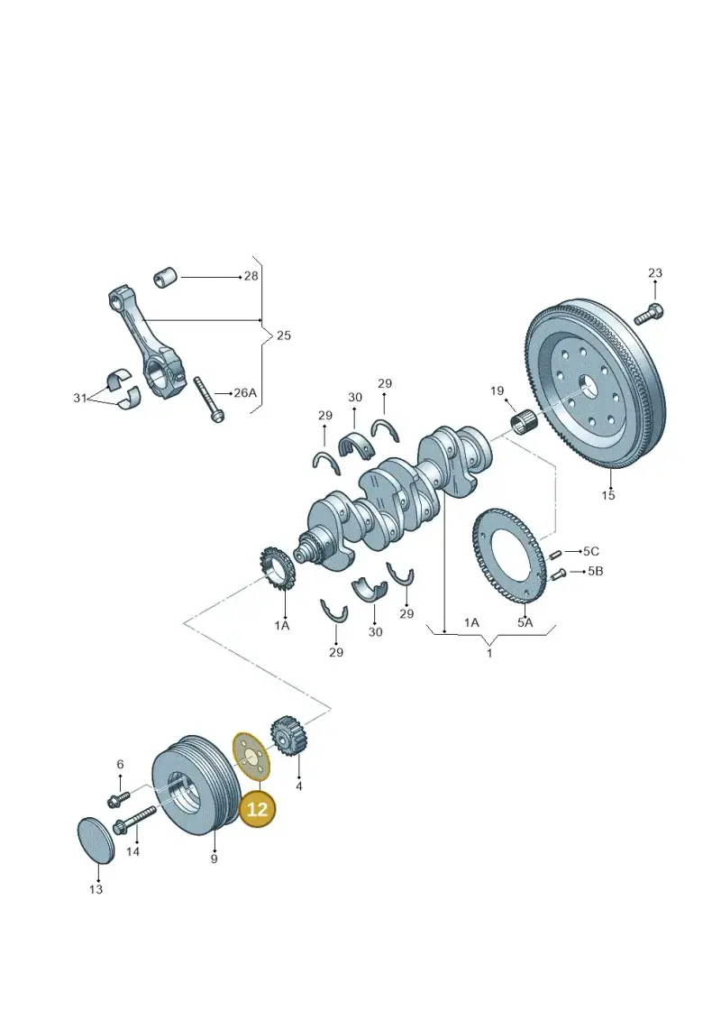 028105246A — Audi A4/S4/Av./qu. (2001-2004) diagram 249105200, position 12