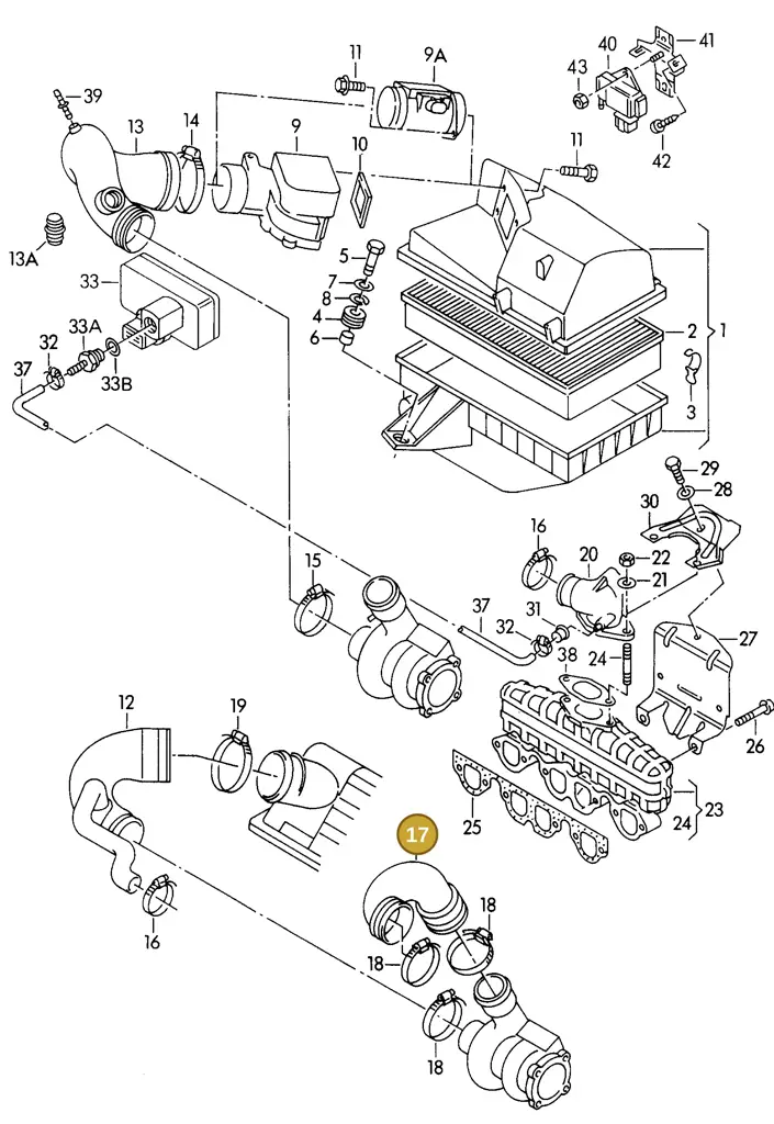 028129628 — Audi 90 (1993-1995) diagram 114129380, position 17